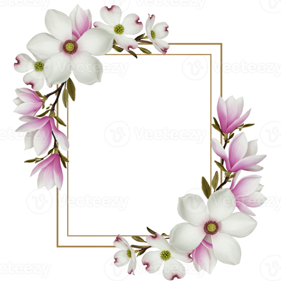 Floral frame design nature graphic art elegant environment aesthetic viewpoint visual branding concept png