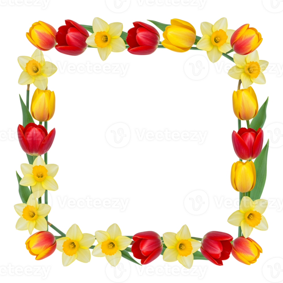 Colorful floral frame arrangement nature setting graphic design vibrant environment aesthetic viewpoint decorative concept png