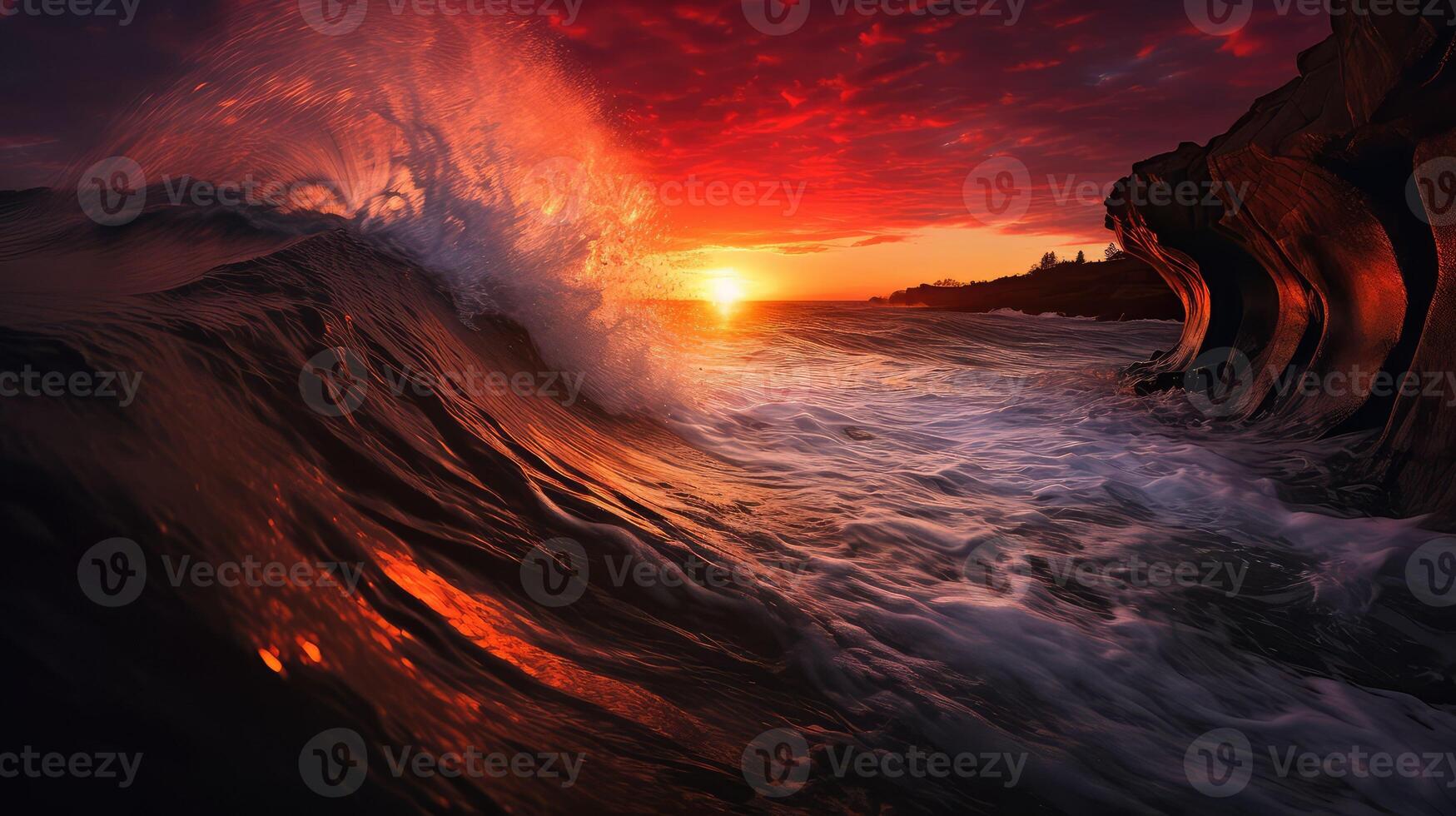 orange red wave photo