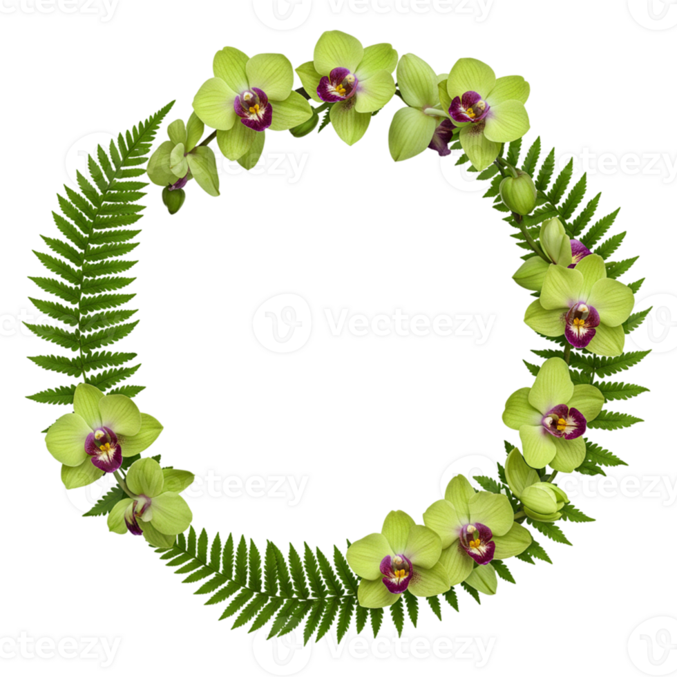 Vibrant floral wreath arrangement botanical art studio digital illustration bright atmosphere close-up view nature inspired design png