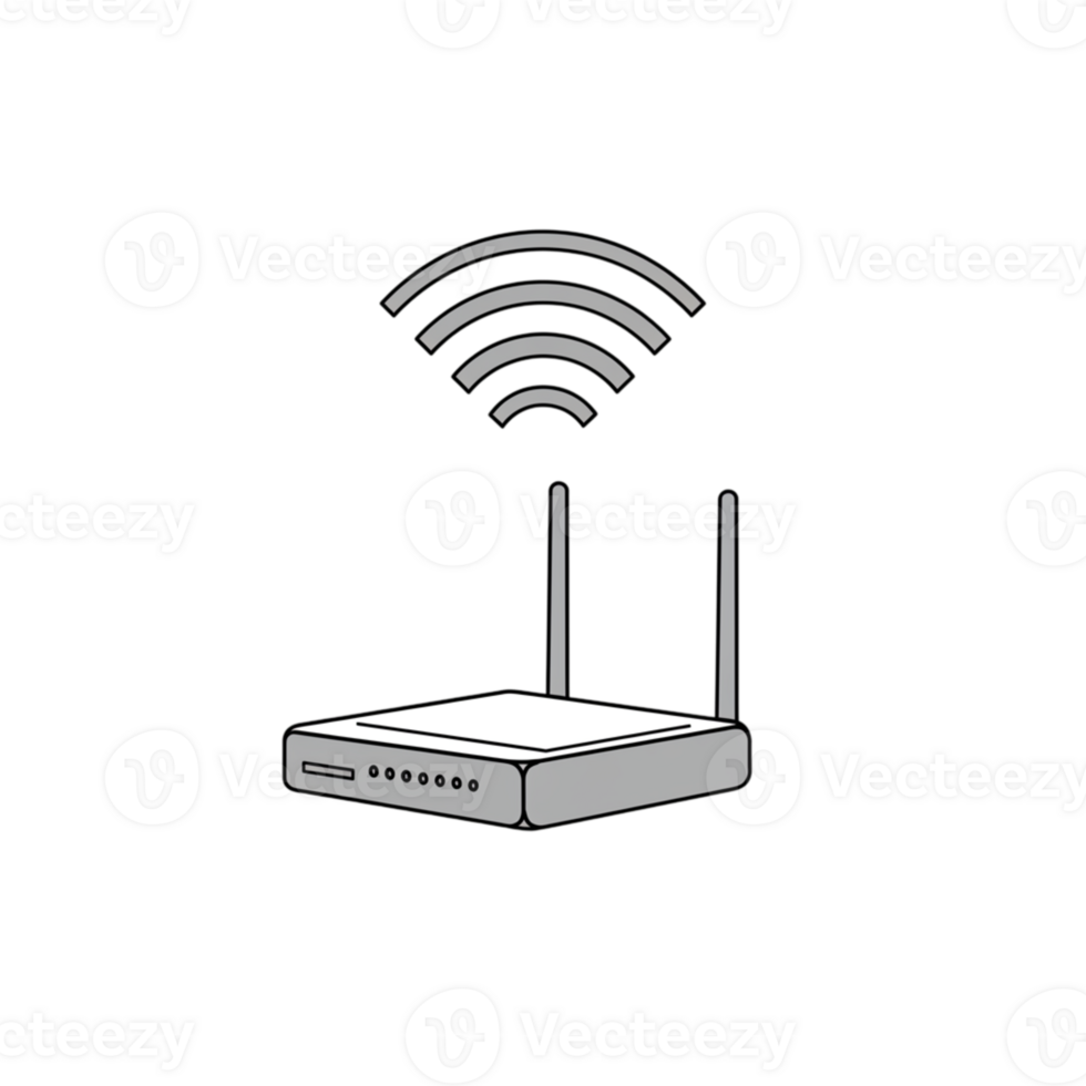 Wireless router setup and signal enhancement home office technology image modern environment close-up view connectivity concept png