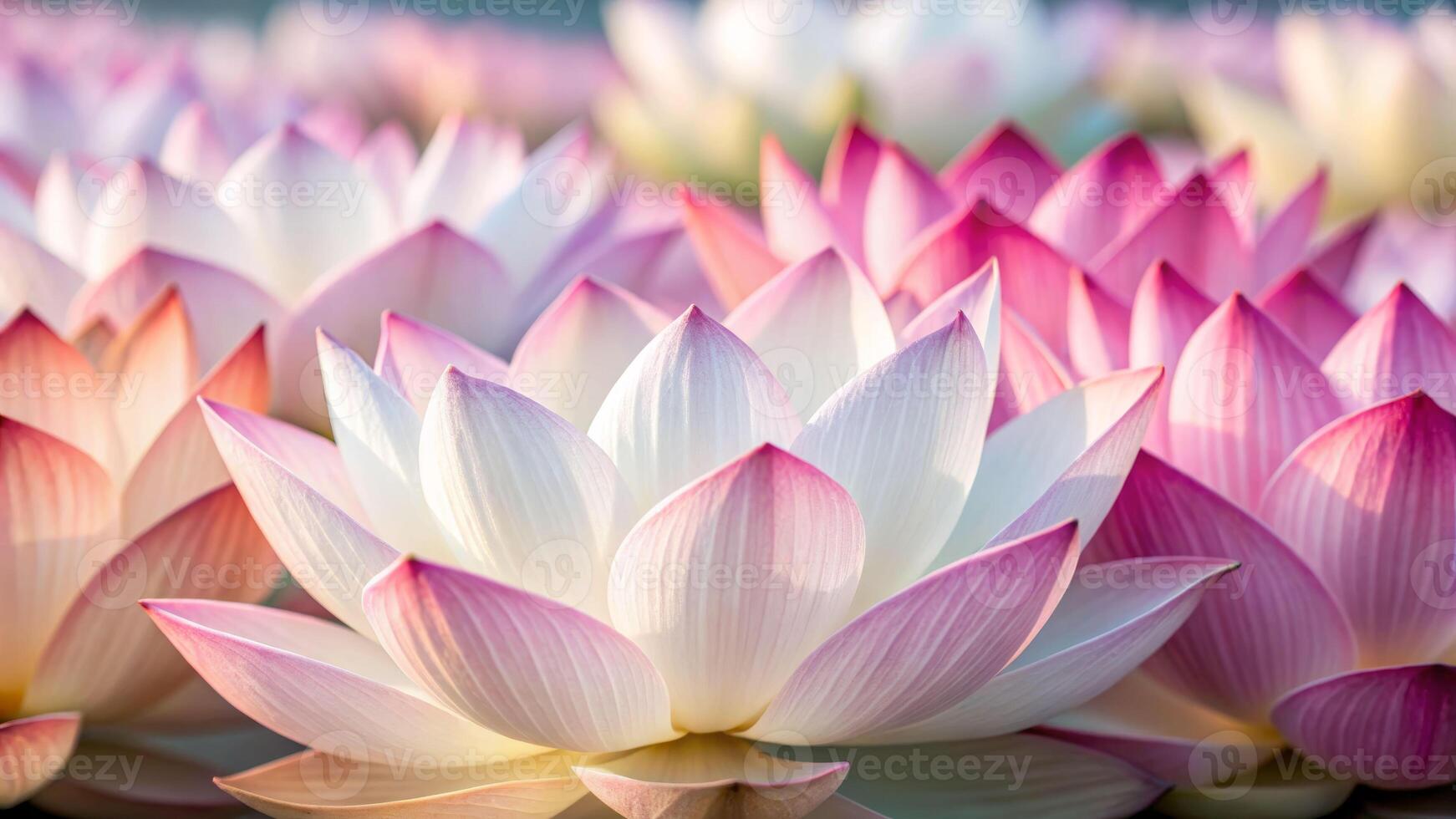 Vibrant lotus petals in a calming pattern nature photography tranquil environment close-up view photo