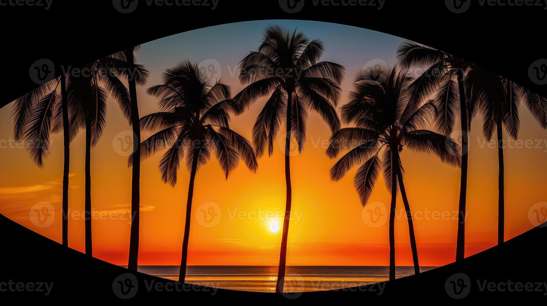 glow palm tree circle photo