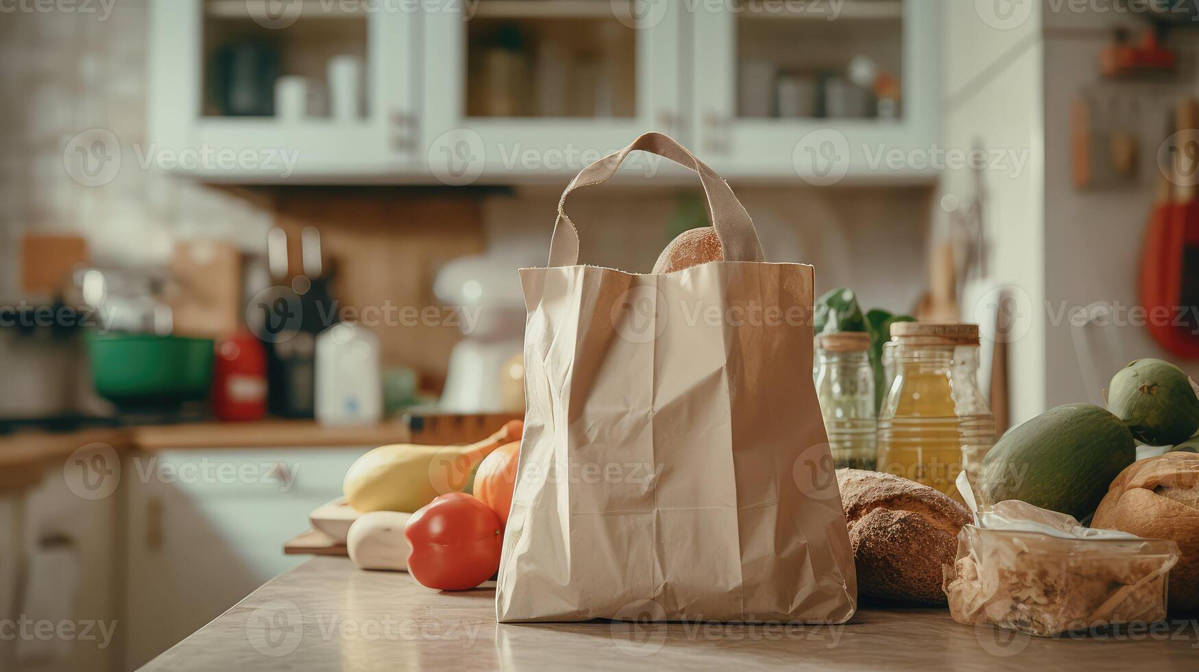 milk paper bag groceries photo