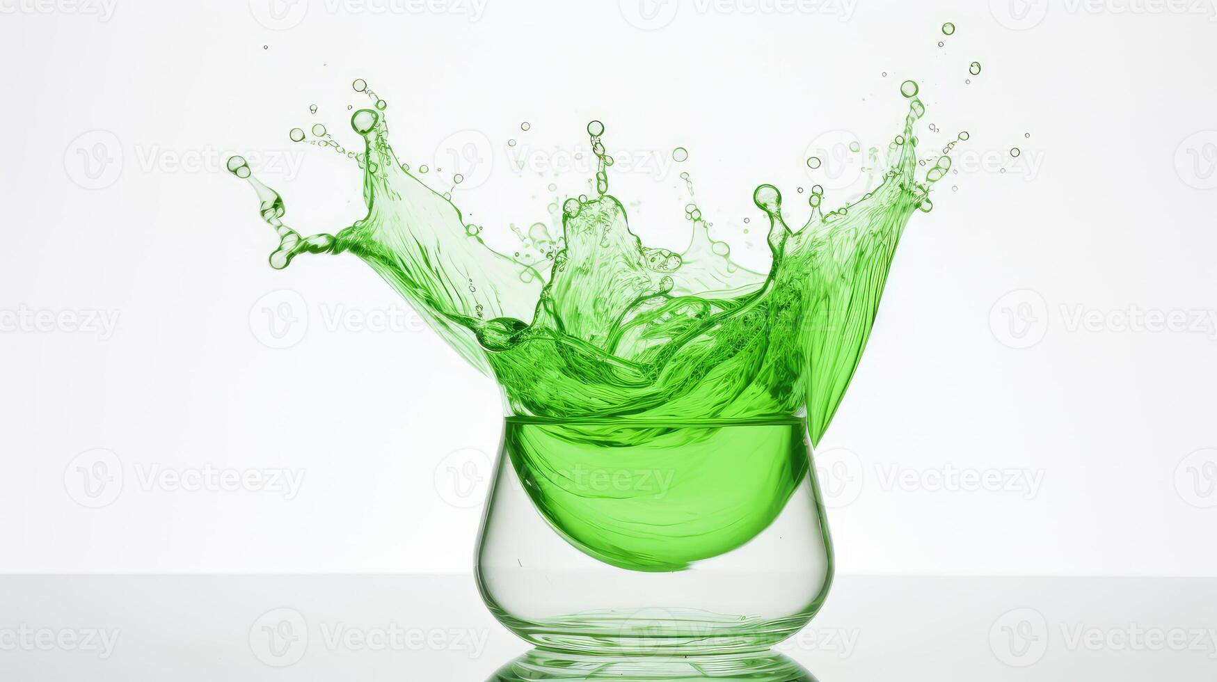 visual beaker green on white photo