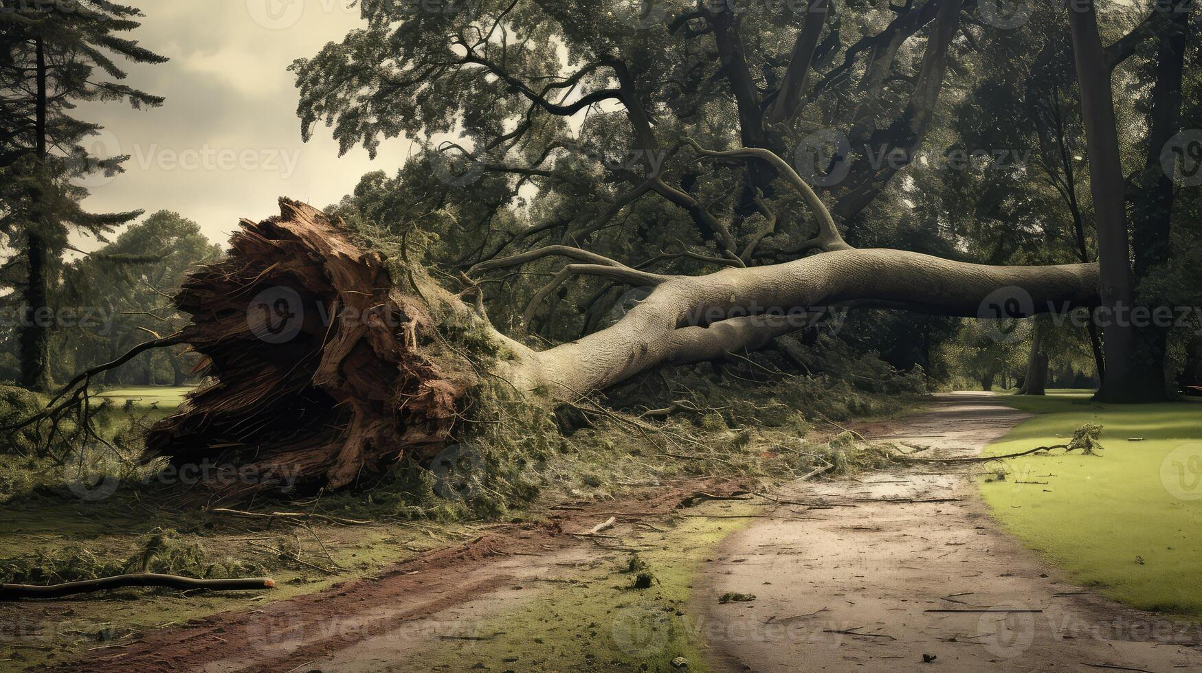 branches tree storm damage photo