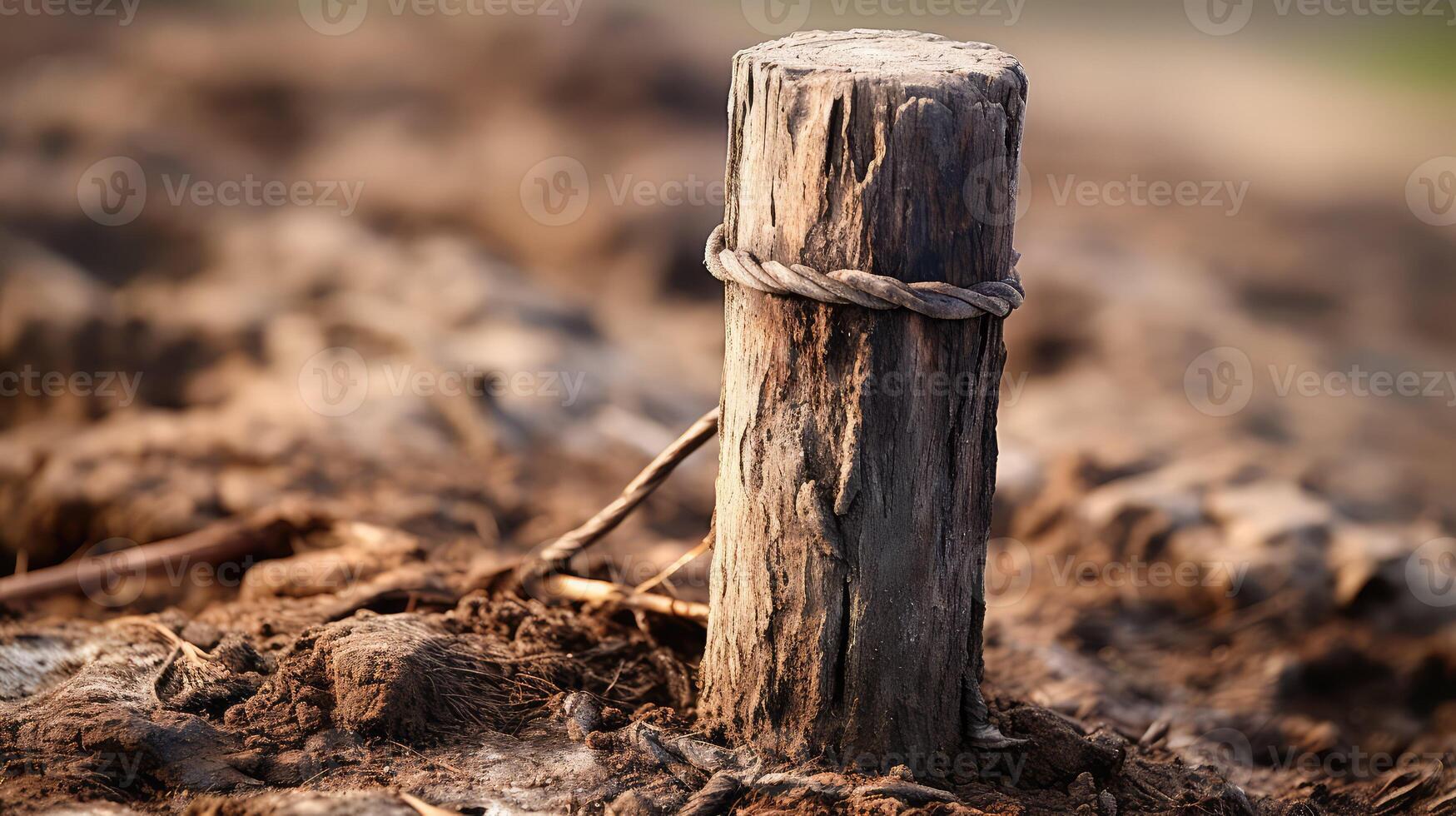 worn wood stake photo