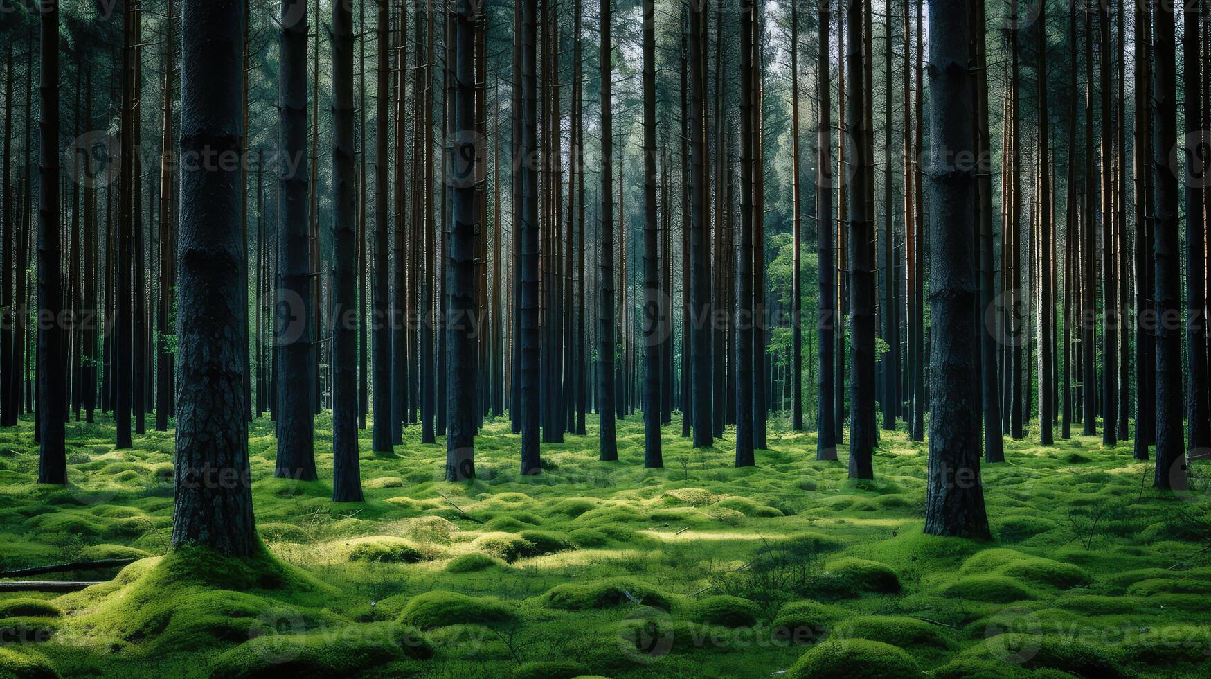 trees pine green background photo
