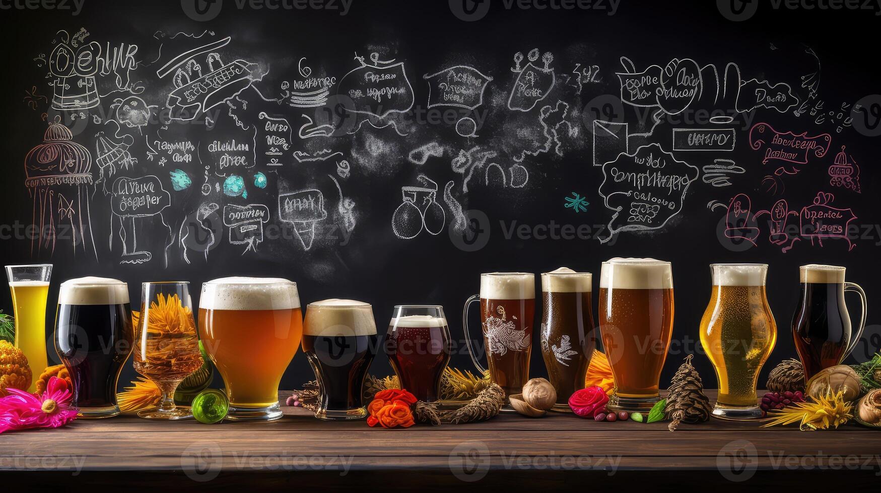 colorful beer chalkboard photo
