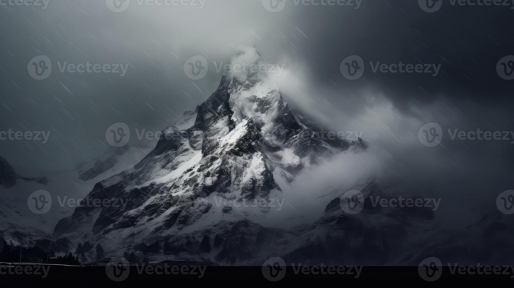 dark snow on black photo