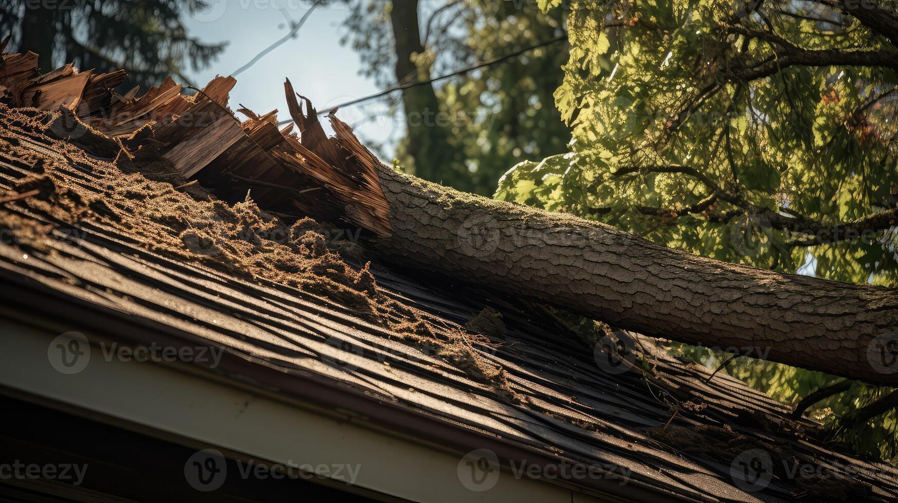 eaves tree damage roof photo