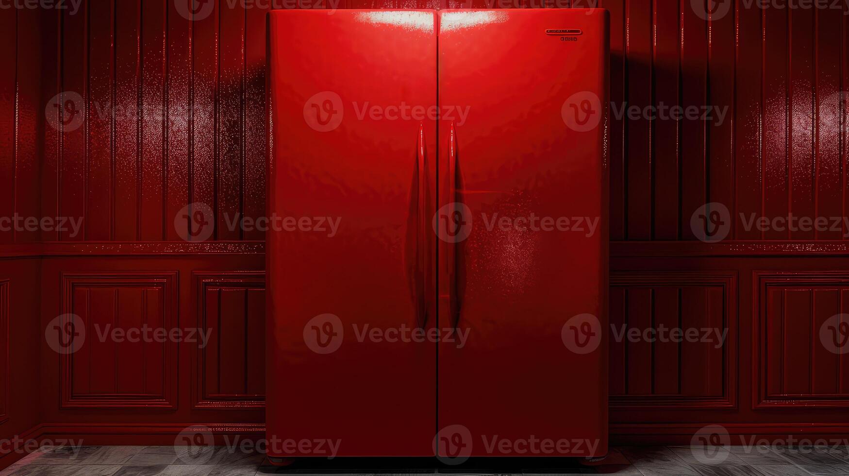red refrigerator door texture photo