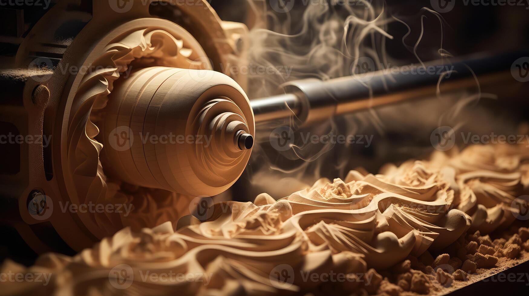 turning wood lathe photo