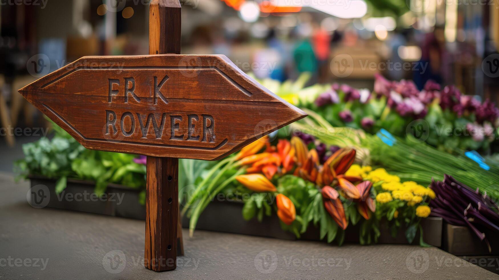 produce wooden arrow sign photo