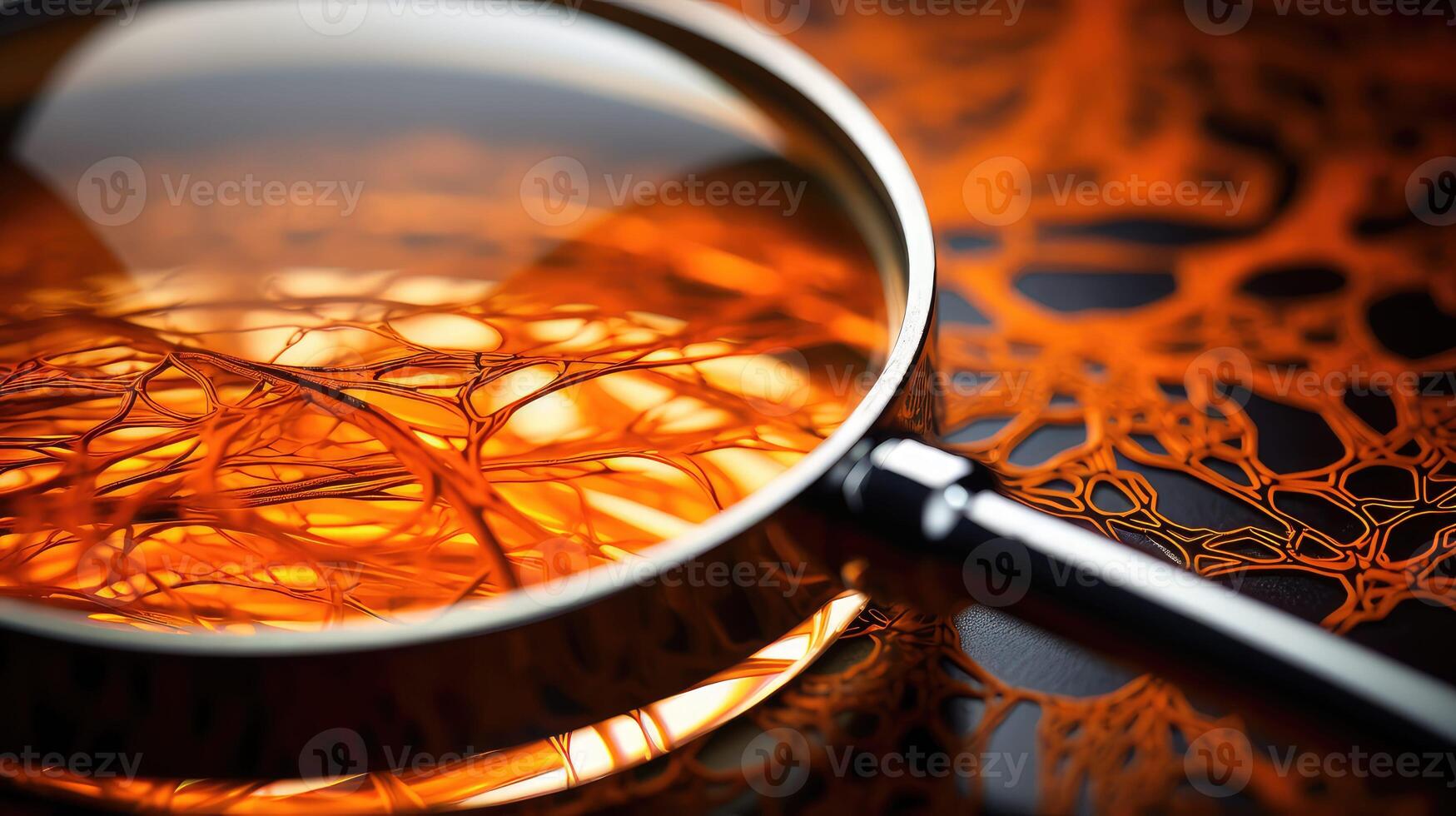 close orange magnifying glass photo