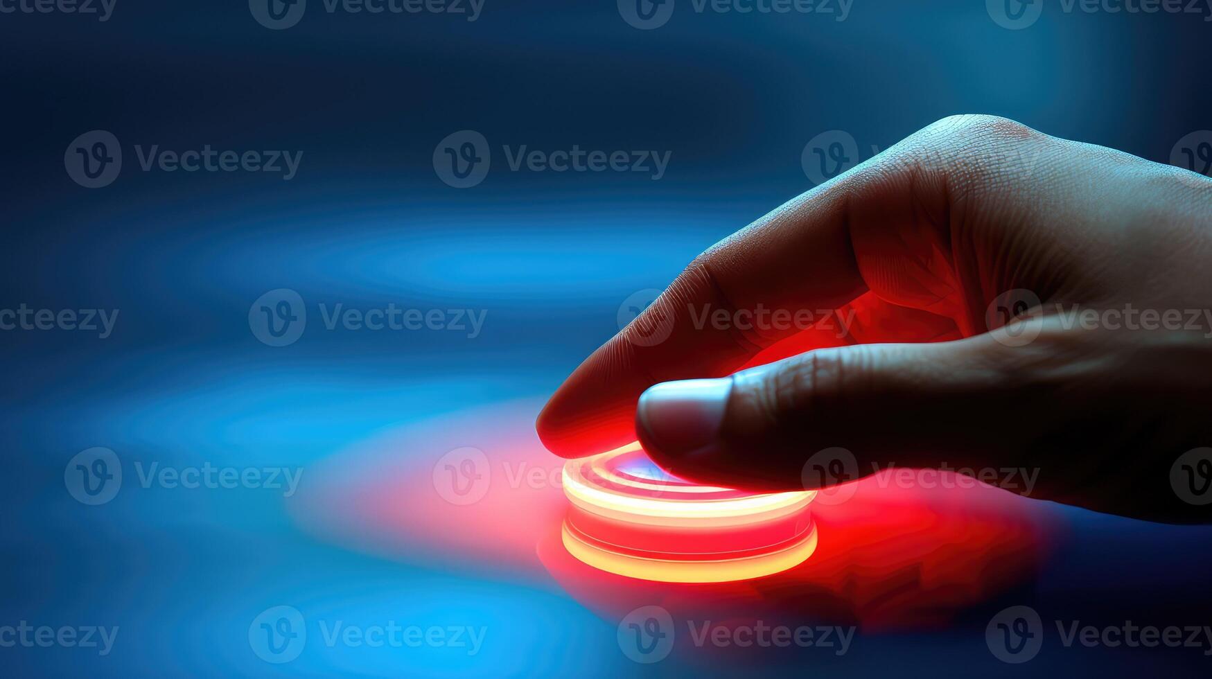 glow round blue button photo