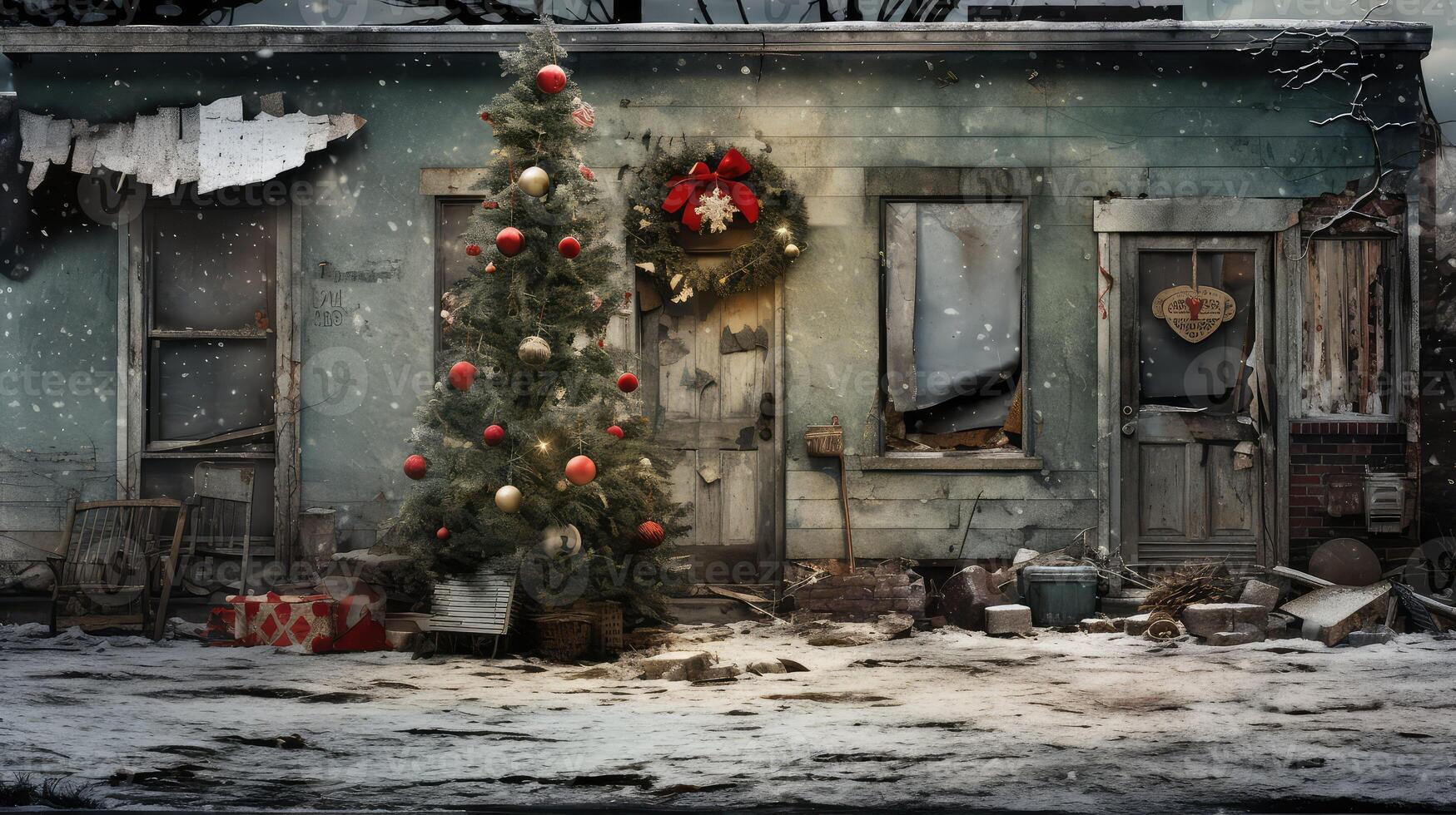 down whimsical christmas background photo