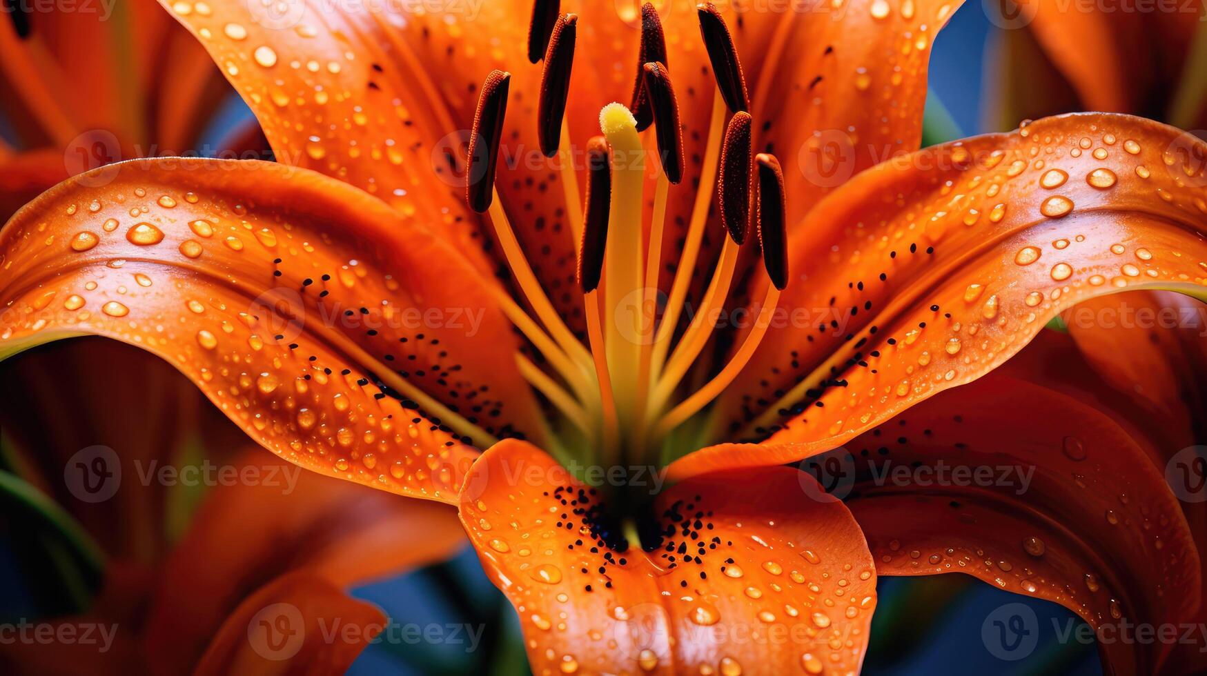 intricate tiger lily orange photo