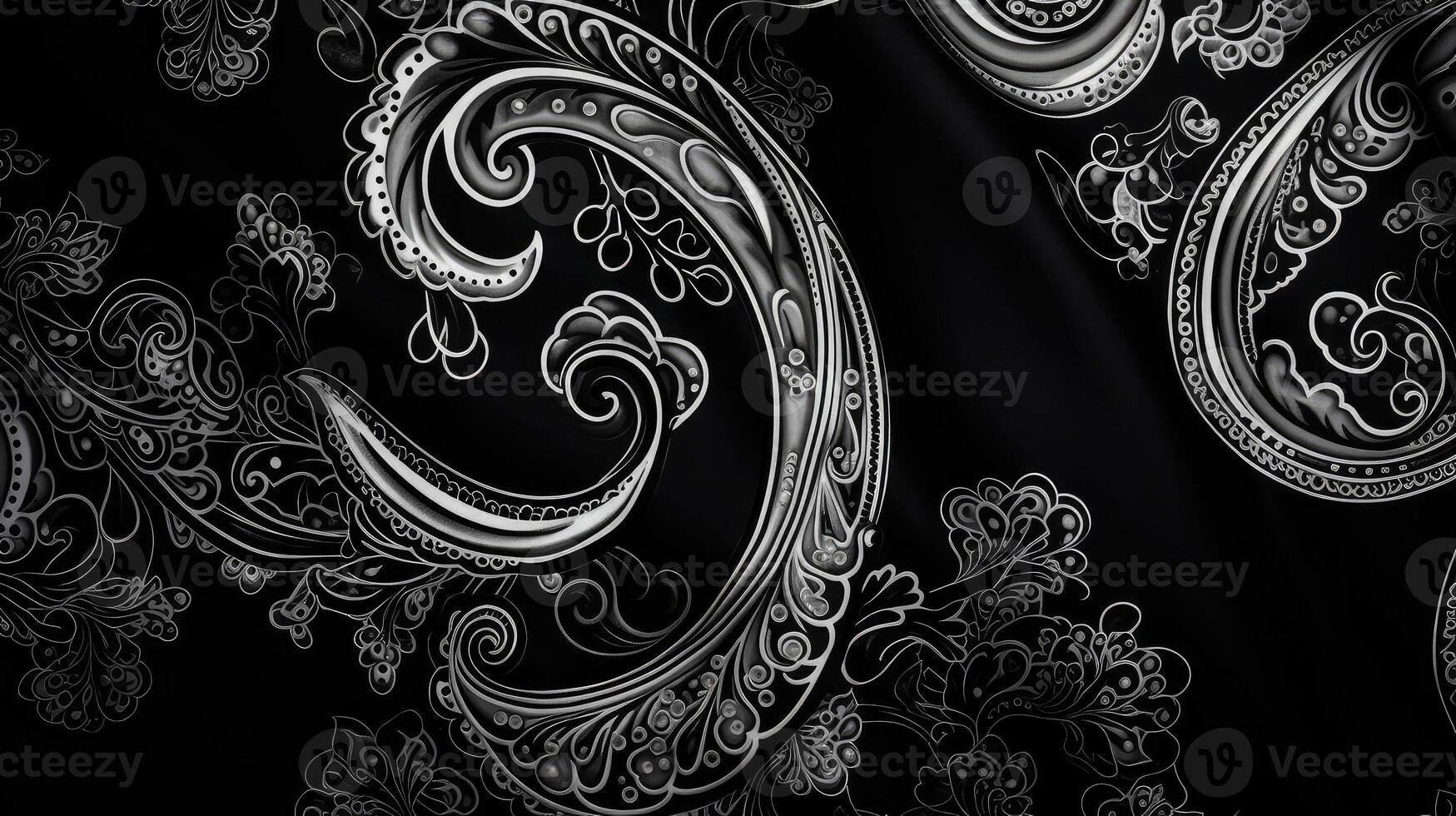 paisley black bandana print photo
