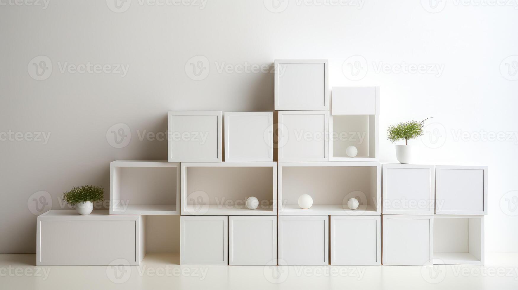 shelf square white box photo
