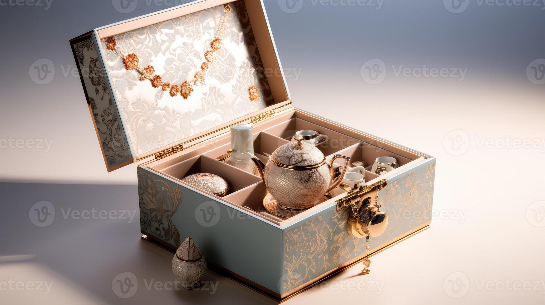 perfume open gift box photo
