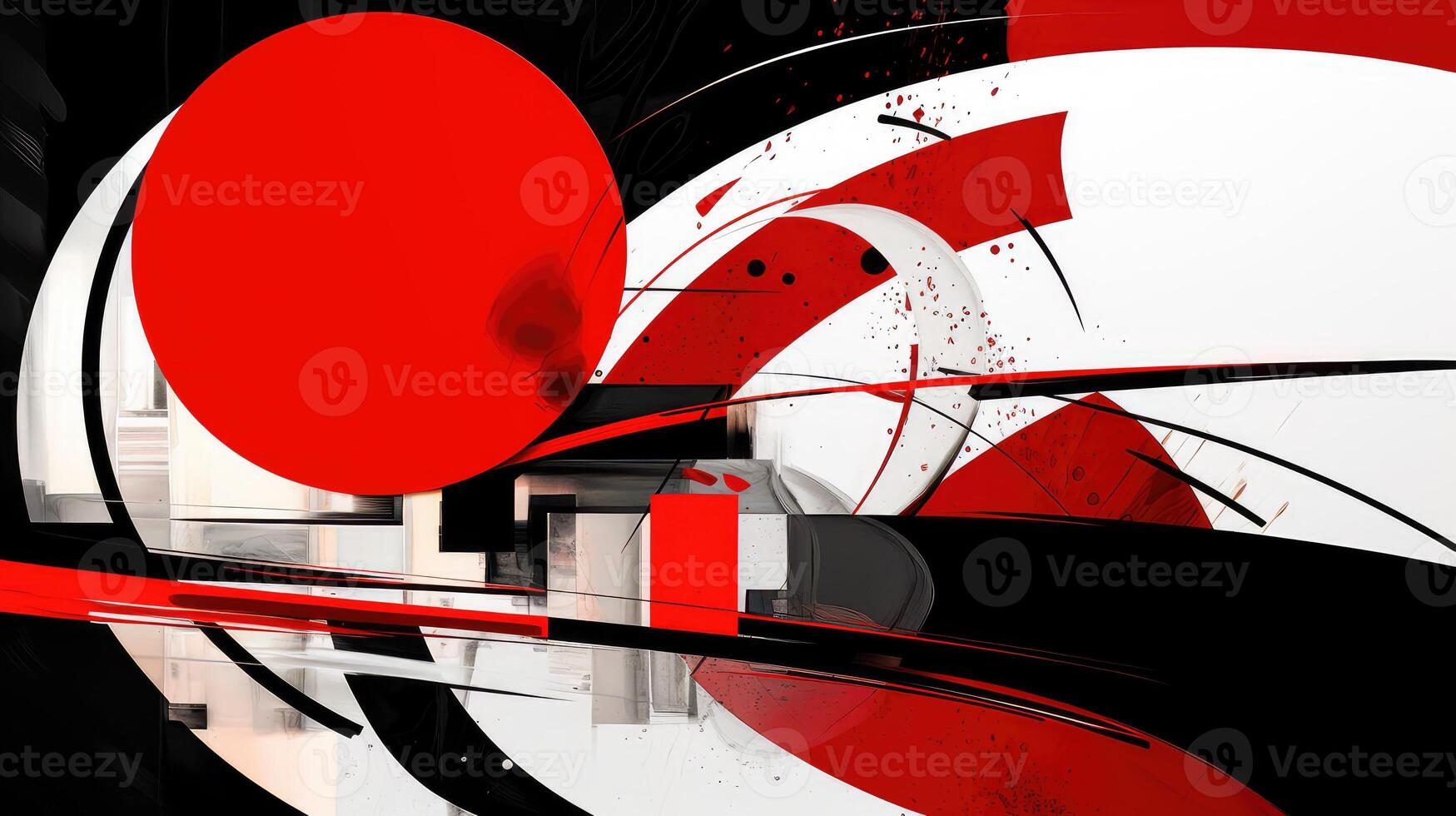 colors red black and white photo