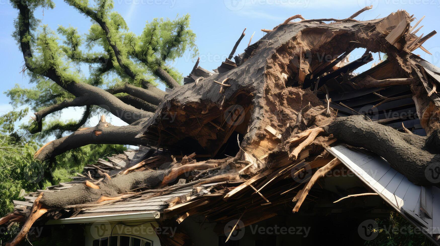 weight tree damage roof photo