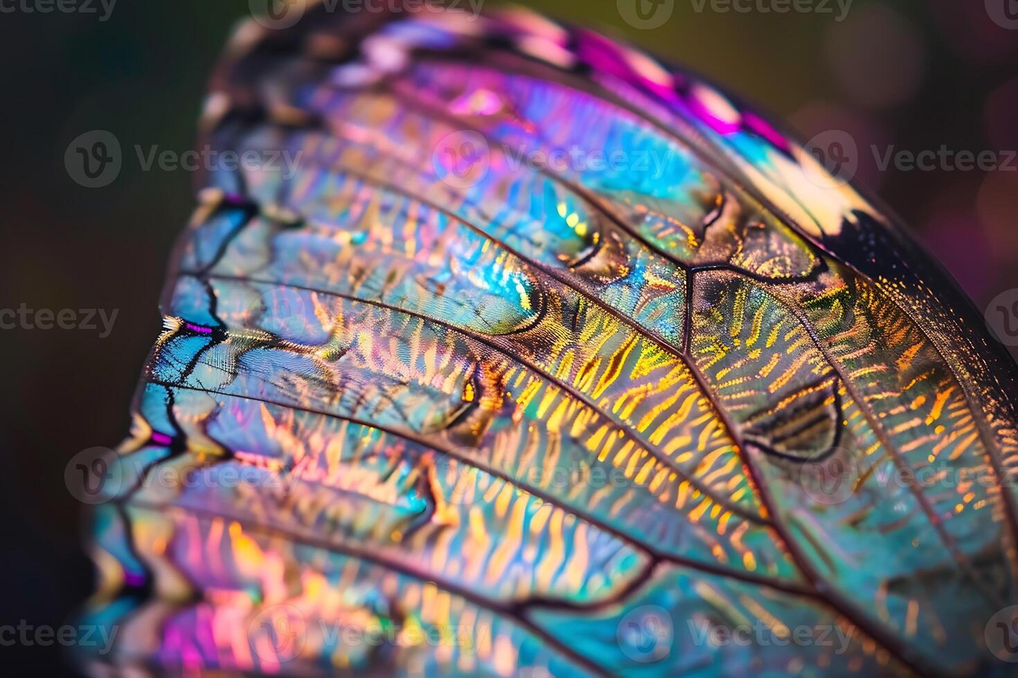A close up of a butterfly wing with colorful wings photo