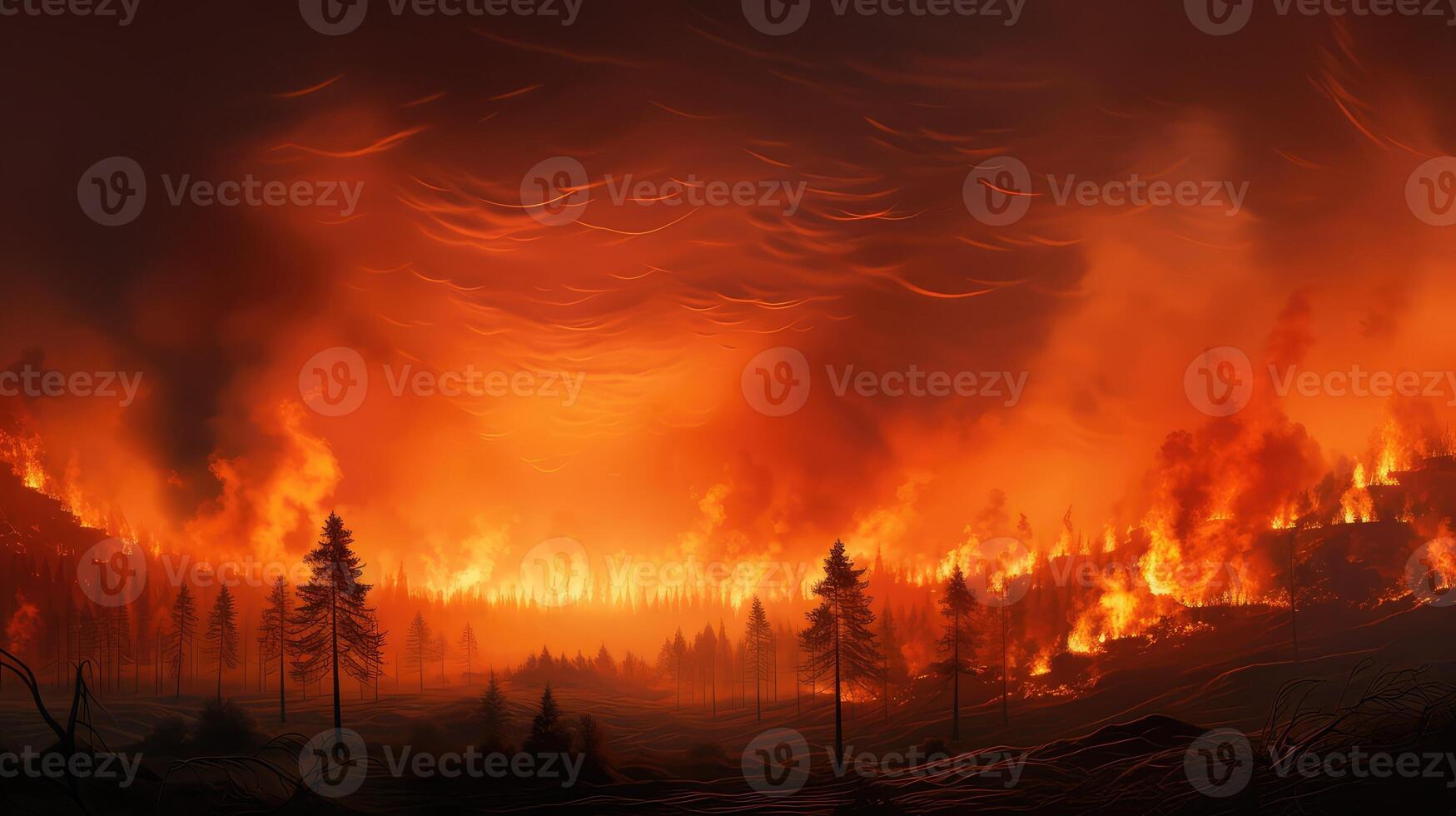 smoke wildfires orange sky photo