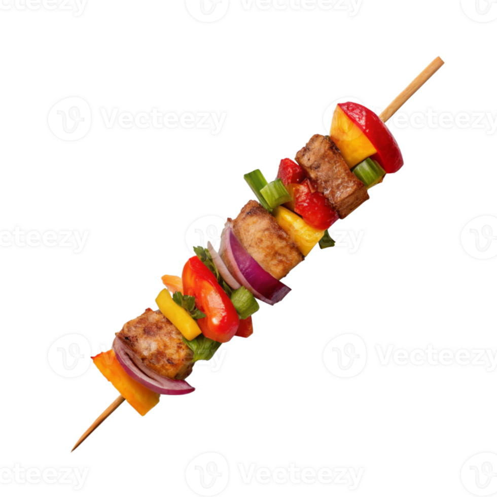 a skewered meat and vegetables png