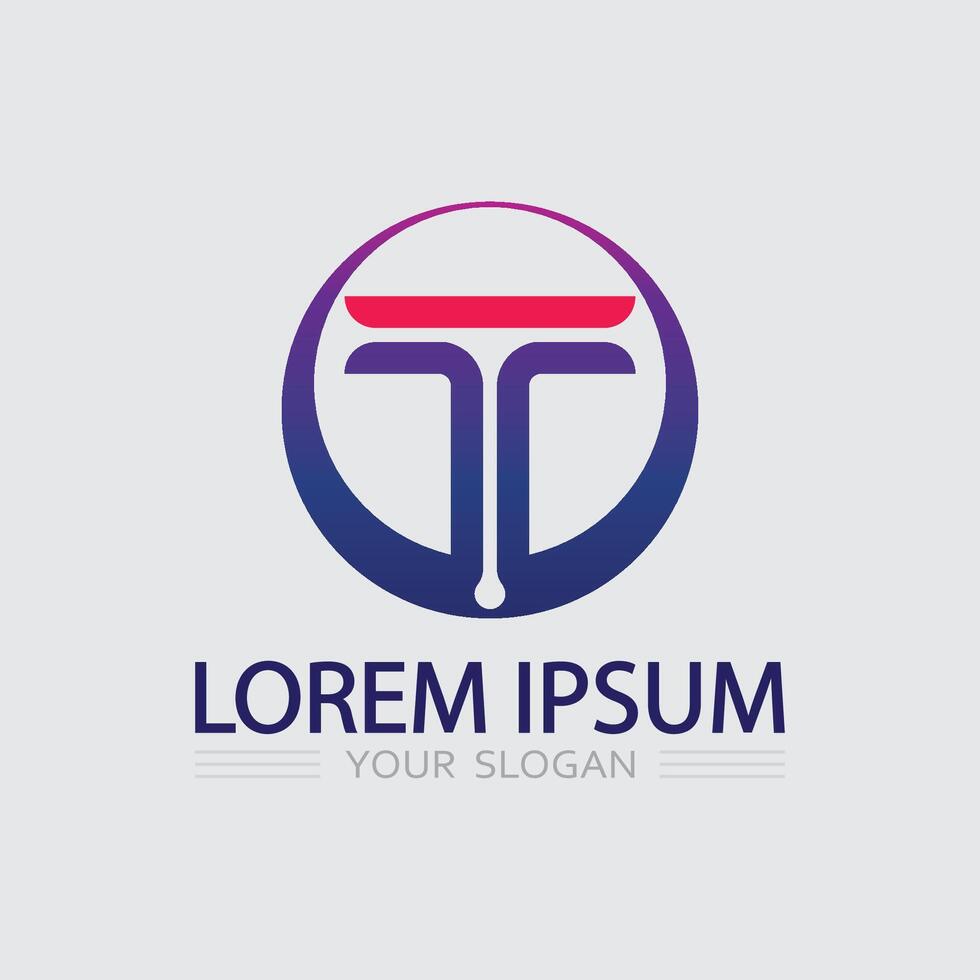 letter T logo image and font T design graphic T logo font vector