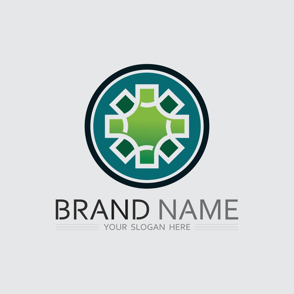 Business icon and logo design graphic green design vector