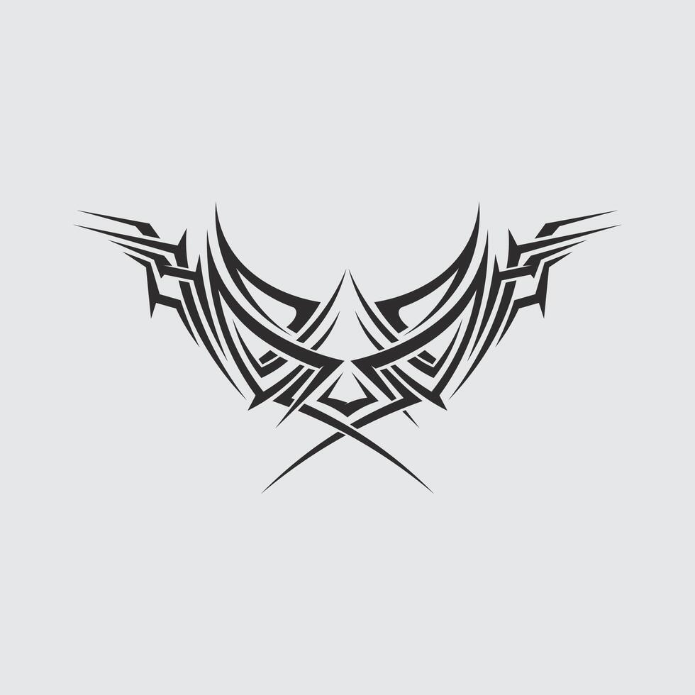 black tribal logo design icon and sign tribal classic culture vector