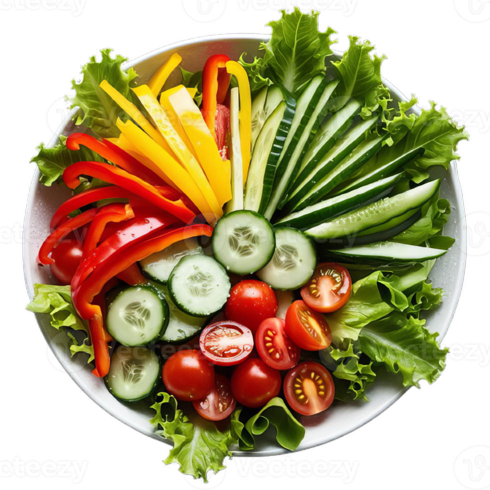 A plate of vegetables with different colors png