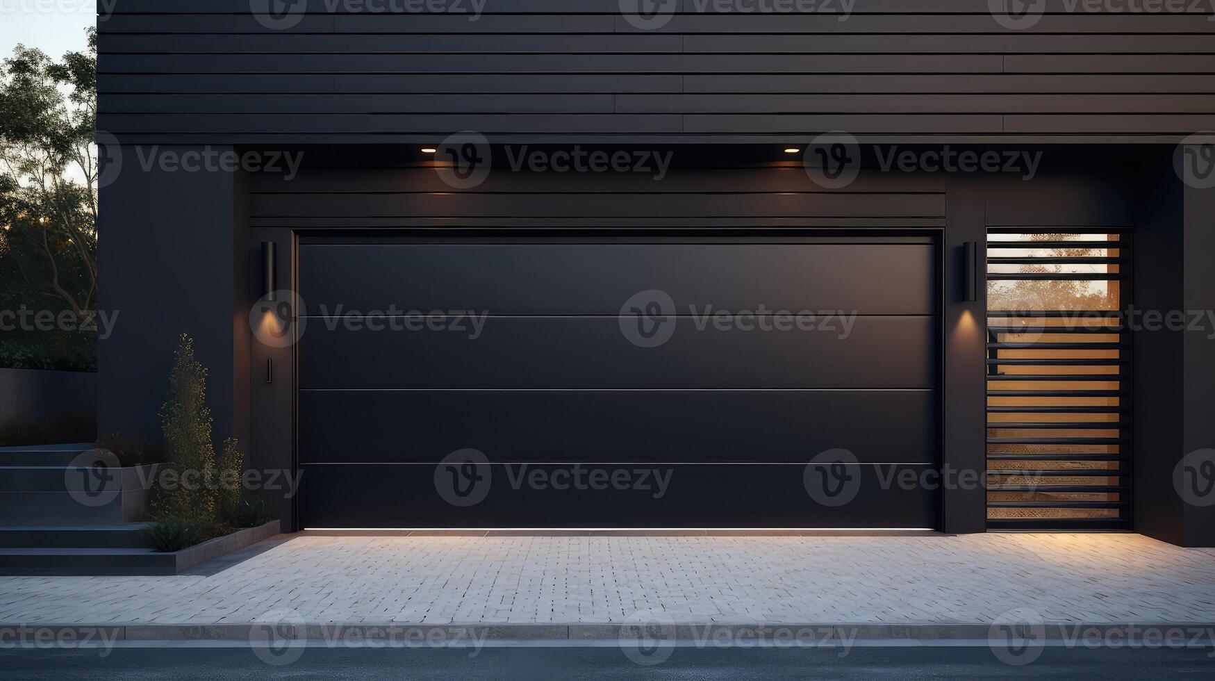 metal black garage door photo