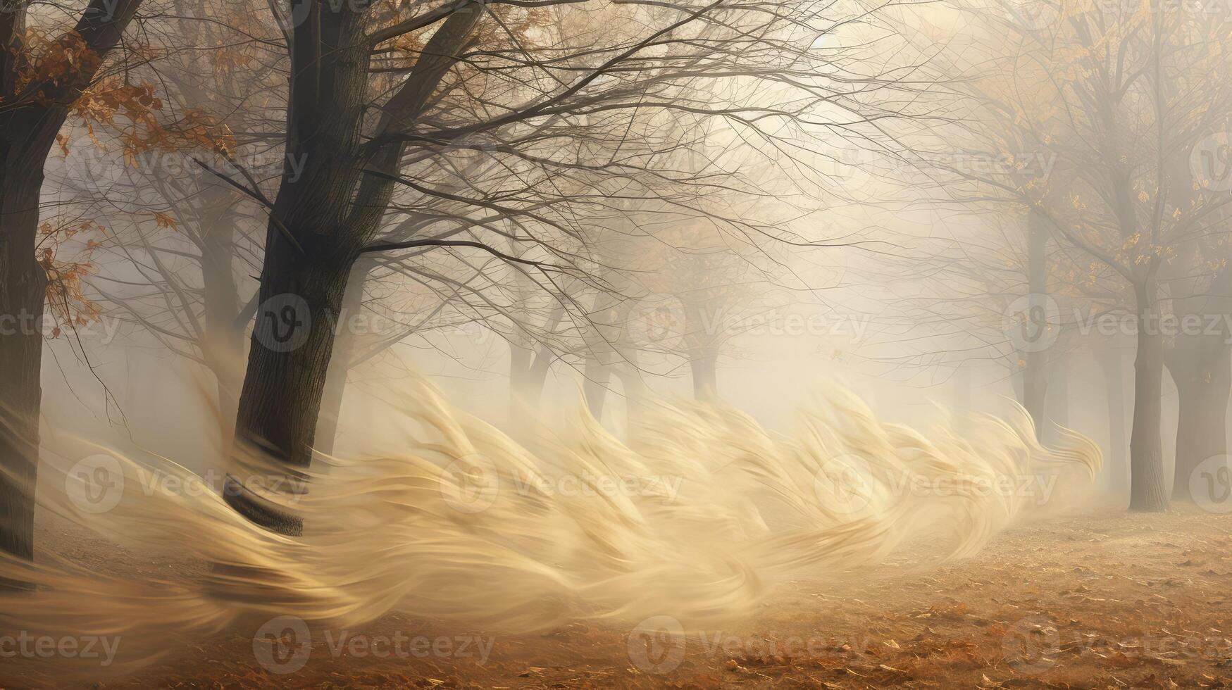 forest blowing trees photo