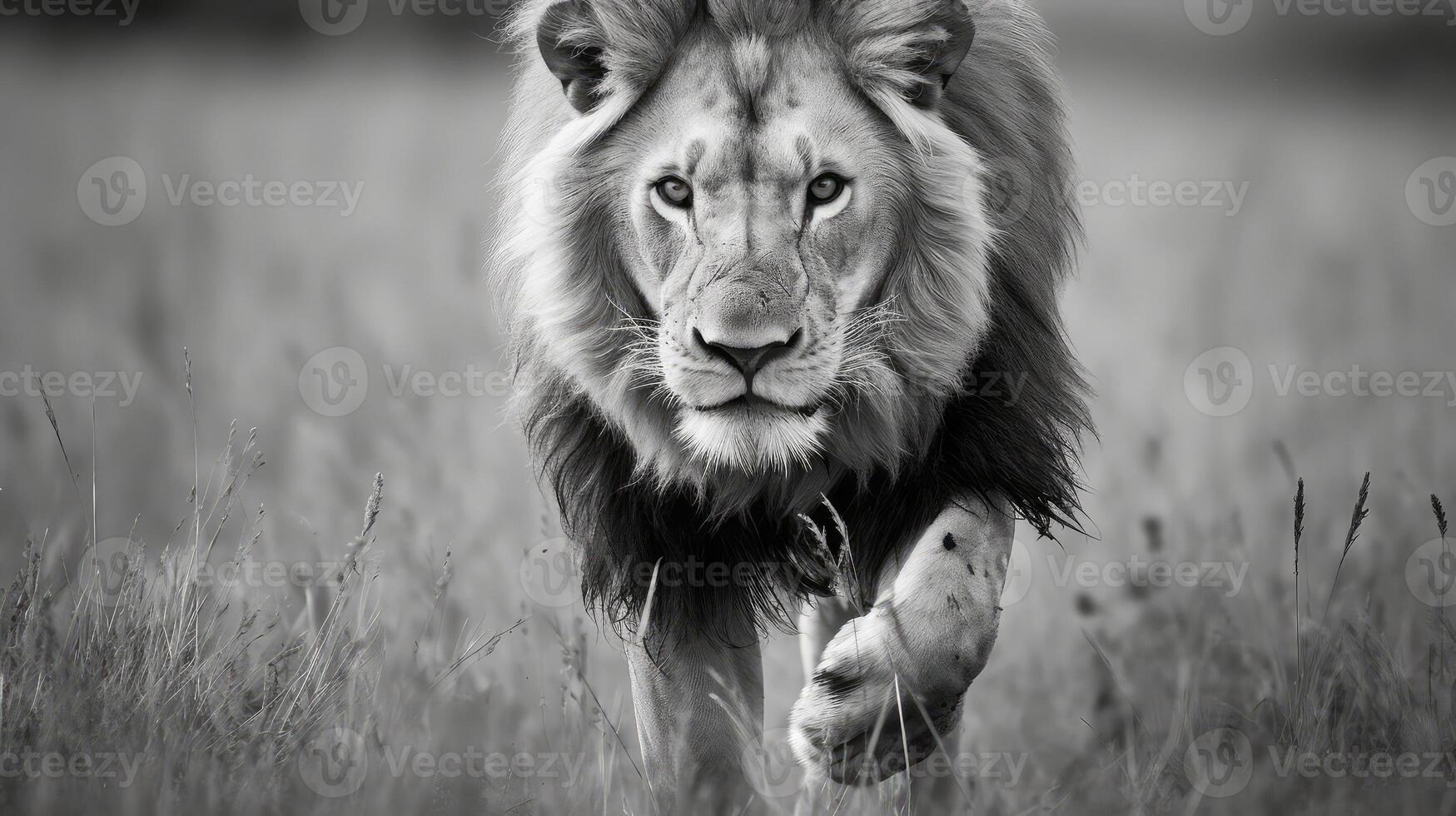 grassls black and white lion photo