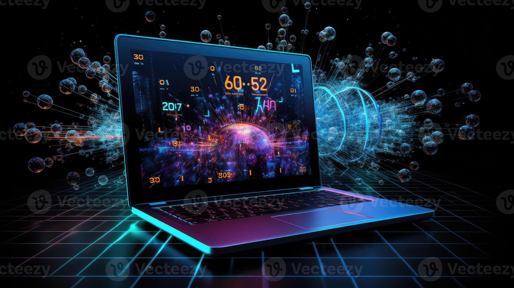 numbers laptop black photo