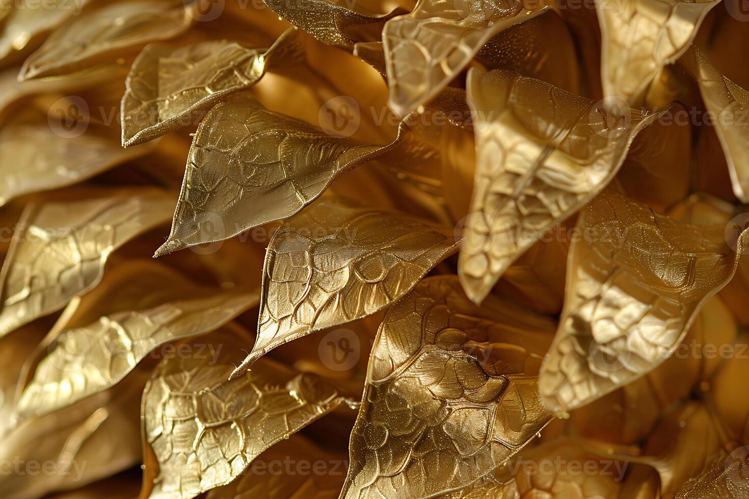 A close up of a gold leafed flower photo