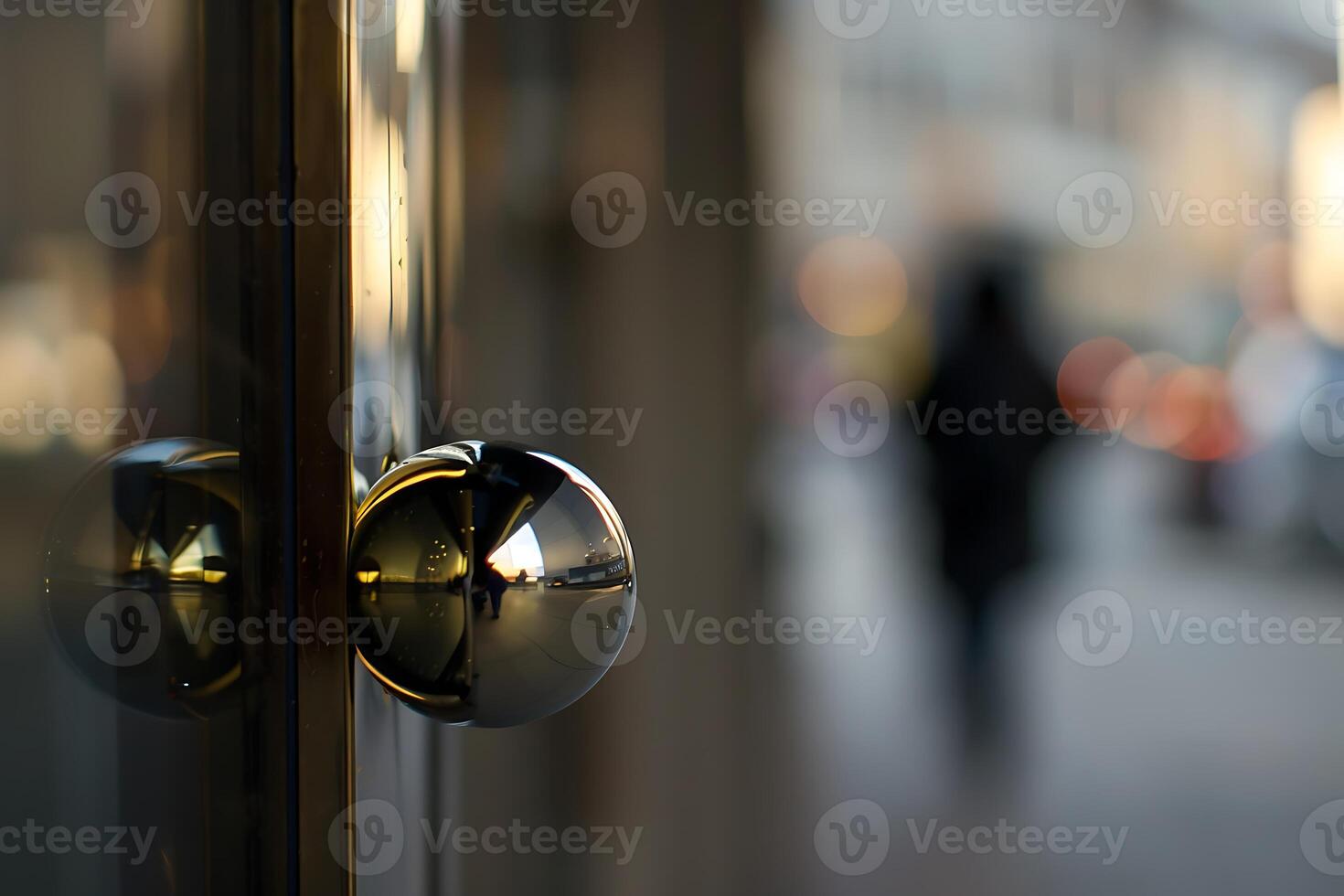 A door knob on a door photo