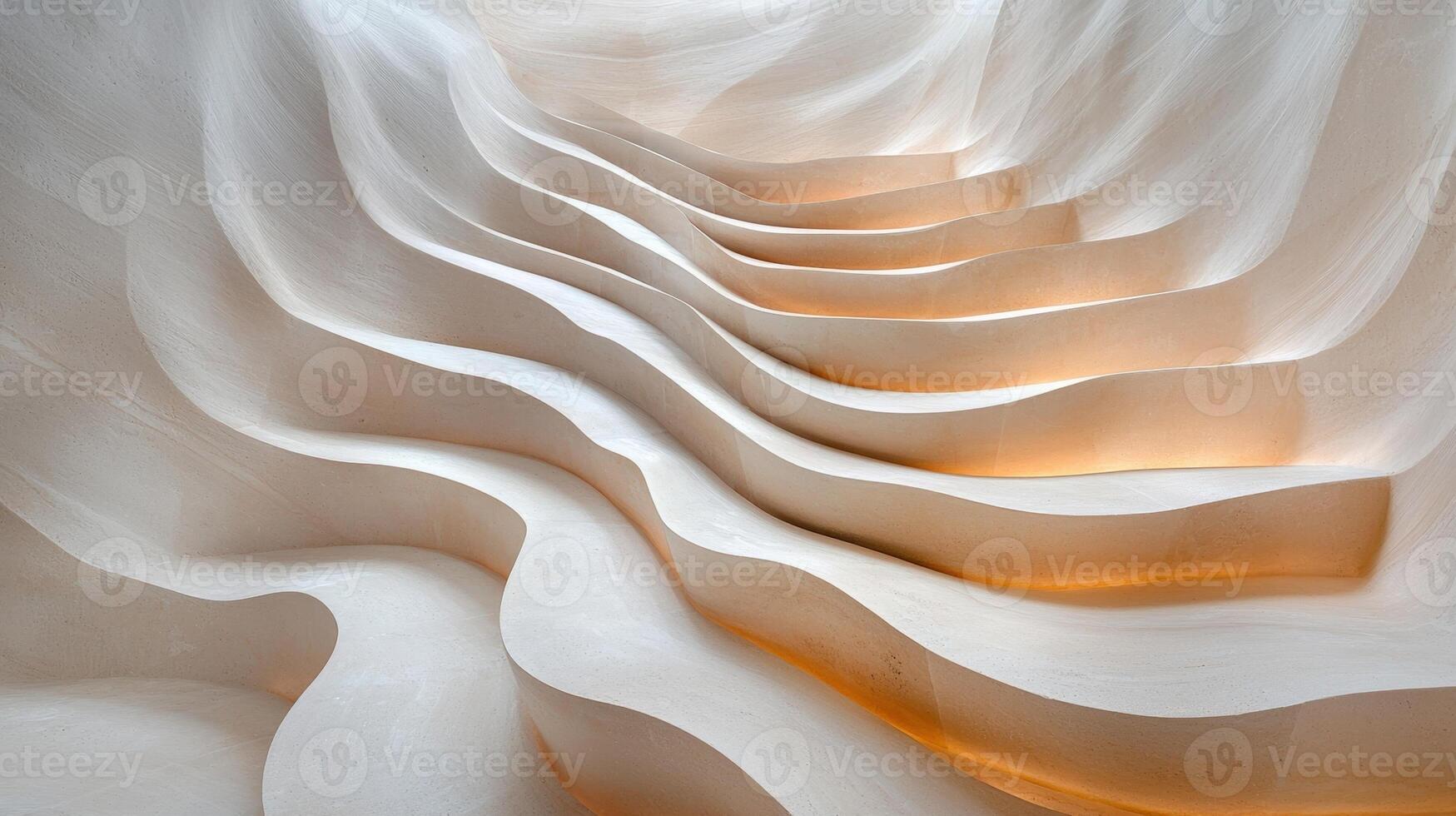 Smooth, undulating architectural design staircase featuring warm, inviting lighting creates a sense of modern elegance aesthetic photo