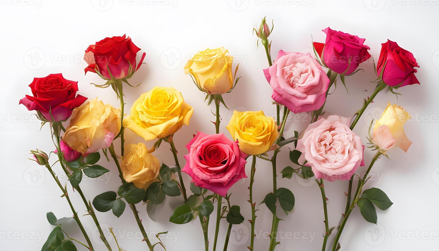 A bouquet of roses on a white background photo