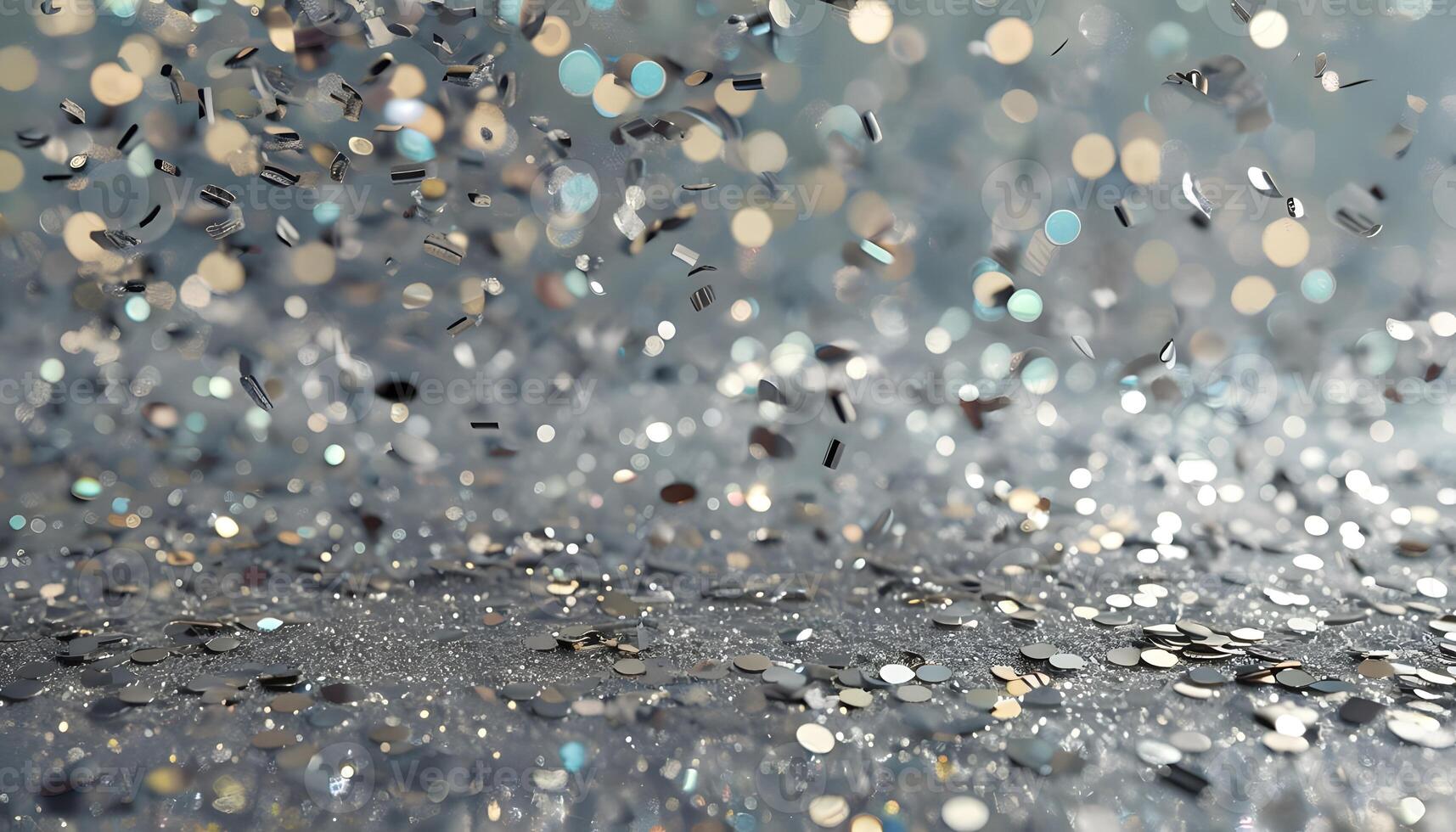 A close up of confetti falling from the sky photo