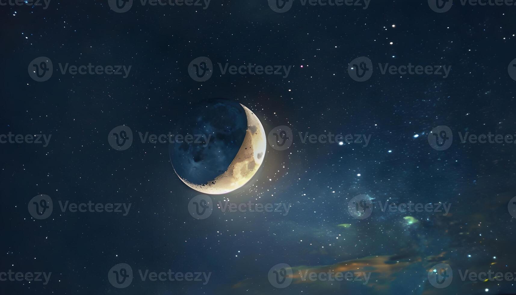 The moon is seen in the night sky photo