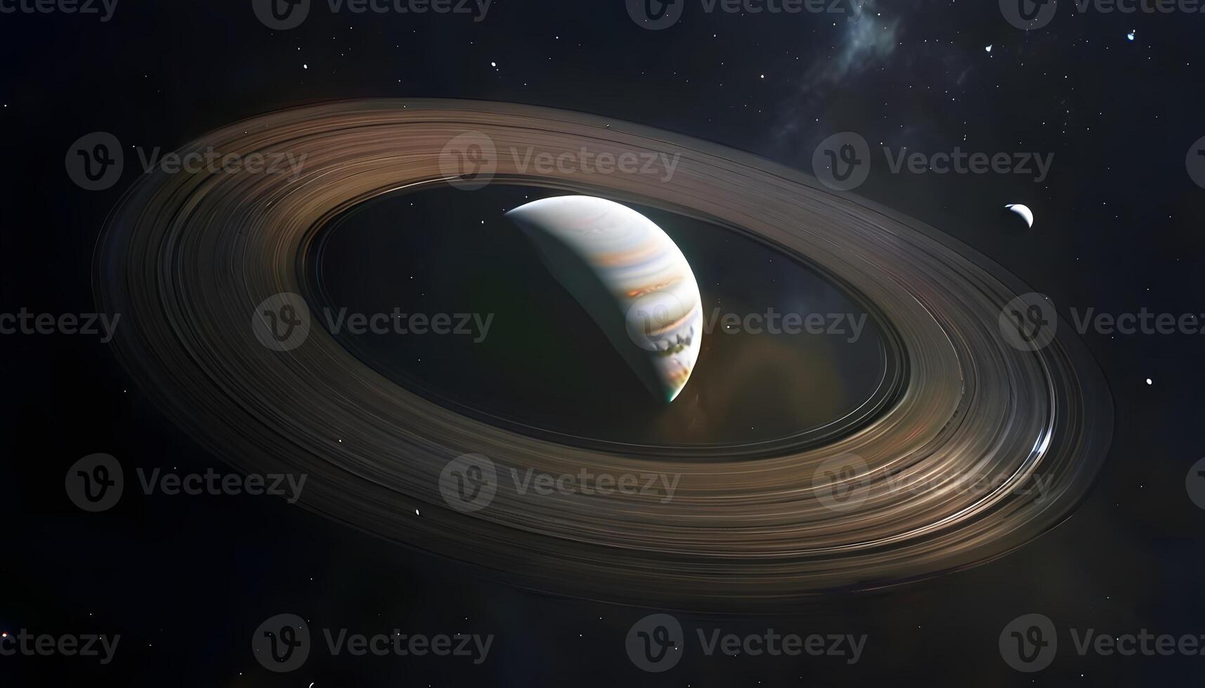 Saturn and its rings are shown in this image photo