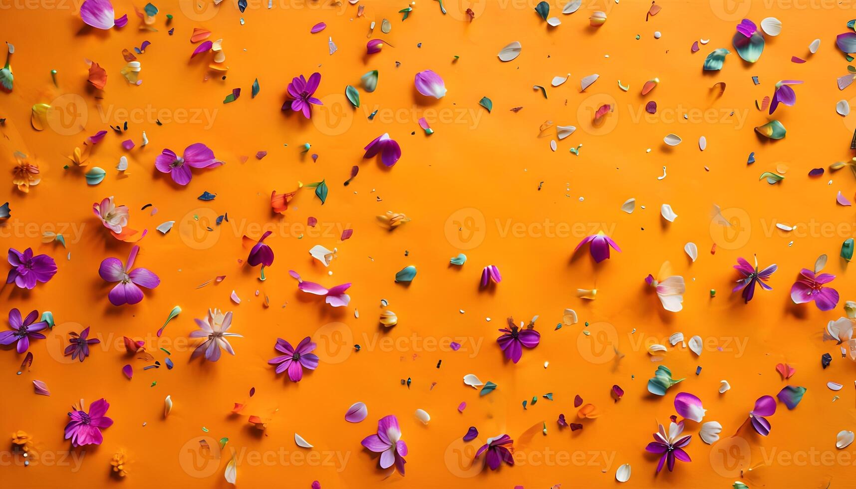 A colorful flower arrangement on an orange background photo