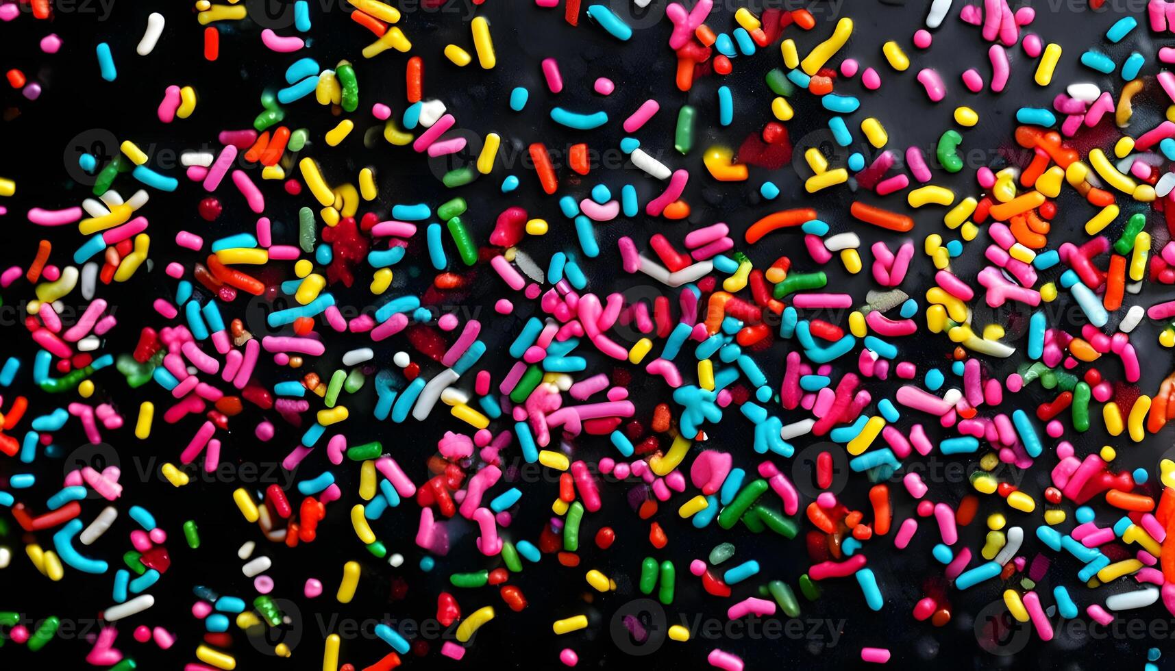 A black background with colorful sprinkles photo