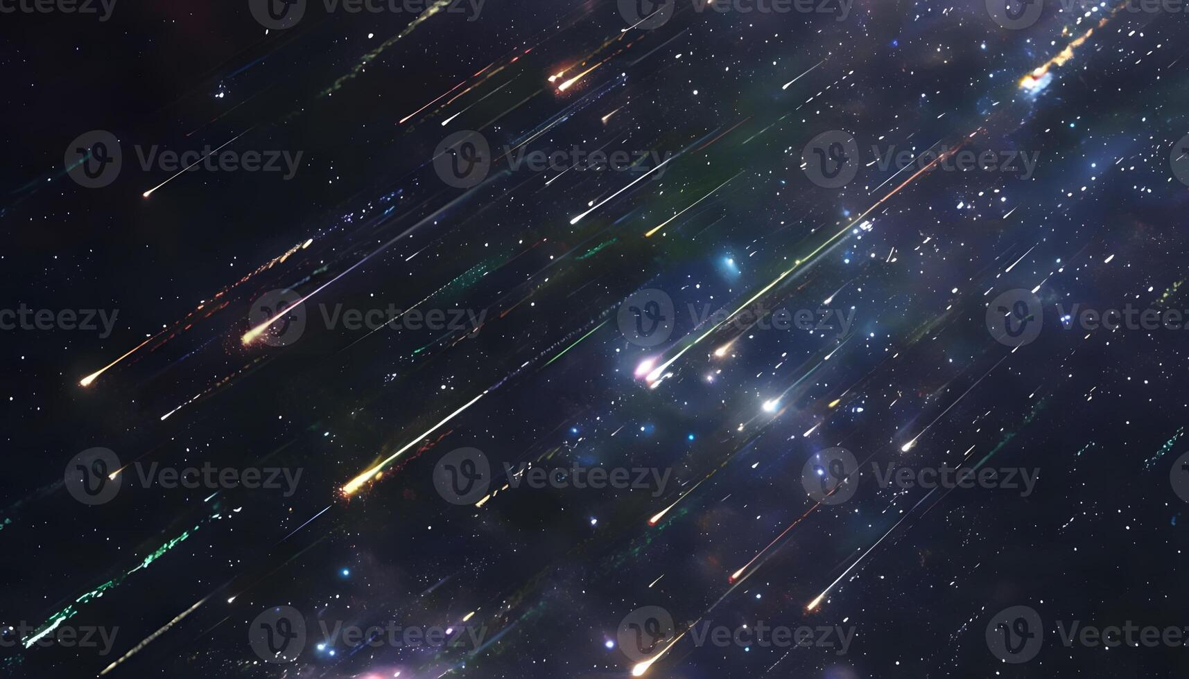 A space scene with many stars and meteors photo