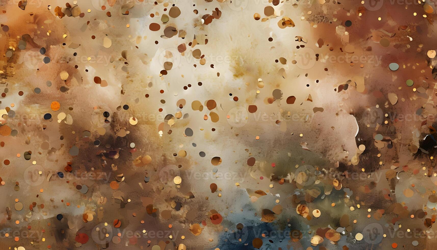 A painting of a brown and gold background with water droplets photo