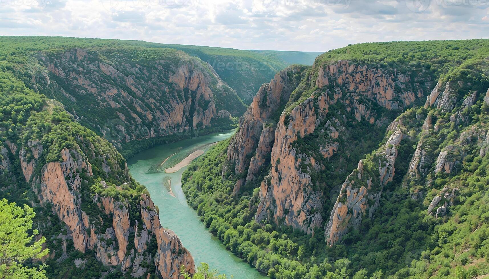 The gorge of the tisza river in the mountains photo